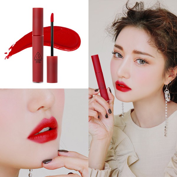 (auth 100% )Son 3CE Kem Velvet Lip Tint Màu Absorbed( đỏ hồng), private (đỏ lạnh) cực yêu cho các nàng trong mùa lạnh