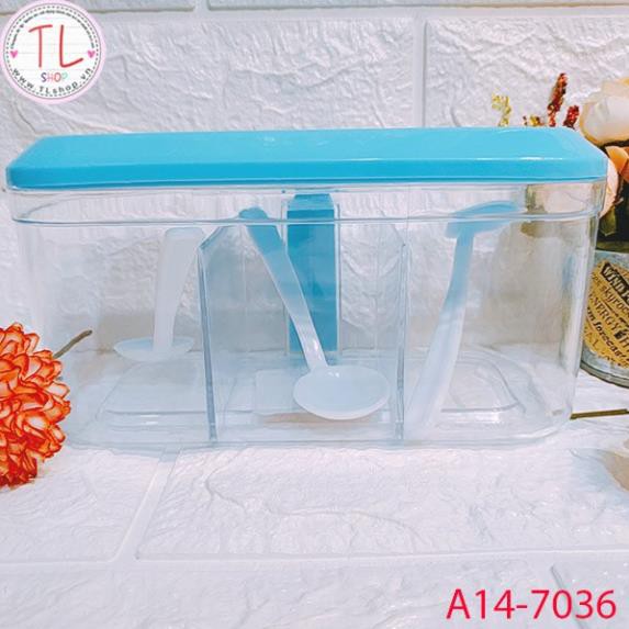 Hộp đựng gia vị tiện lợi ba ngăn