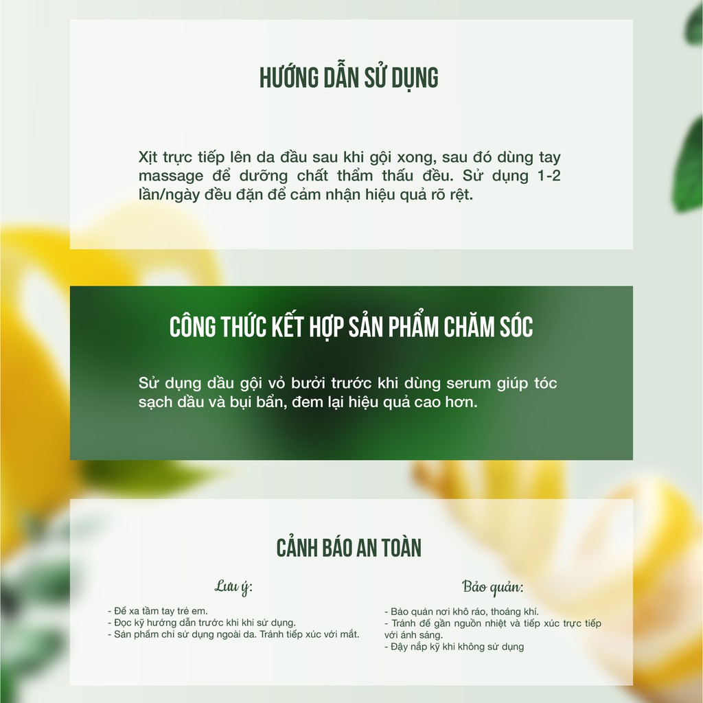 Serum dưỡng tóc tinh dầu Bưởi 100ml JULYHOUSE kích thích mọc tóc - NATURALMART