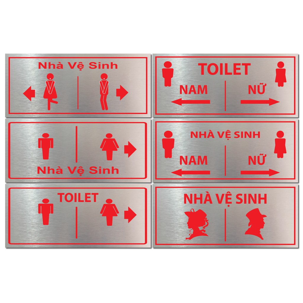 Bảng chỉ dẫn toilet, WC, nhà vệ sinh, NAM NỮ KT:14x32cm