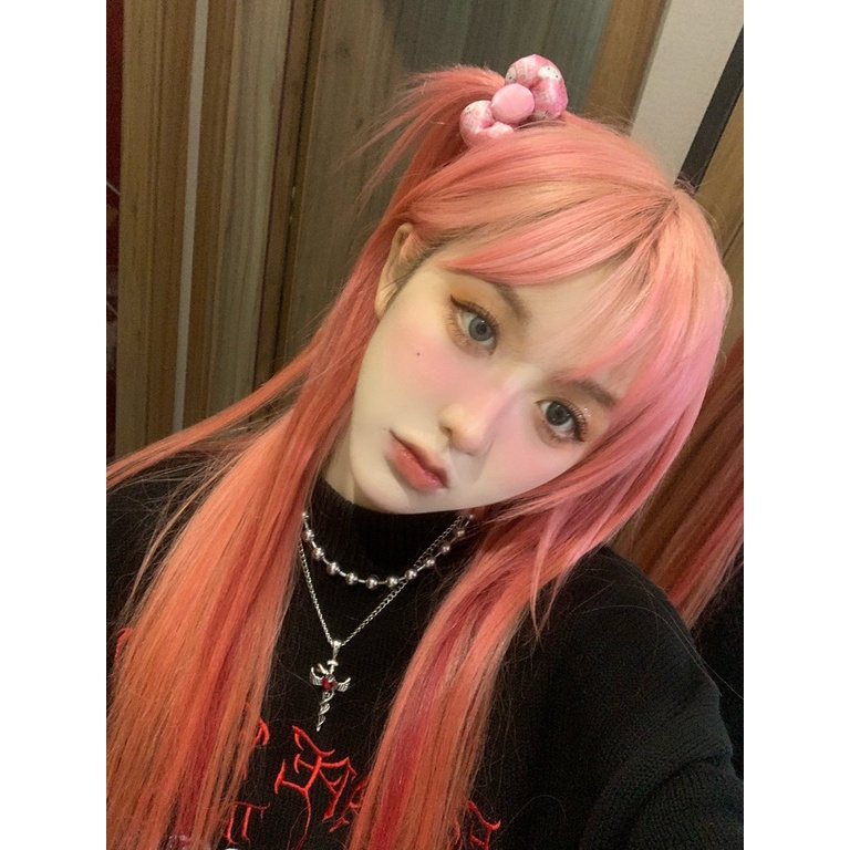 Dây chuyền mặt thánh giá màu đỏ phong cách punk độc đáo 19A1344