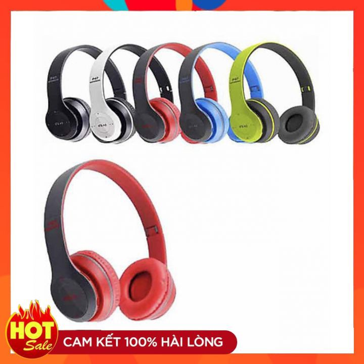 [ SIÊU CHẤT ] Tai nghe Bluetooth P47 tặng kèm dây 3.5 kết nối với laptop chính hãng