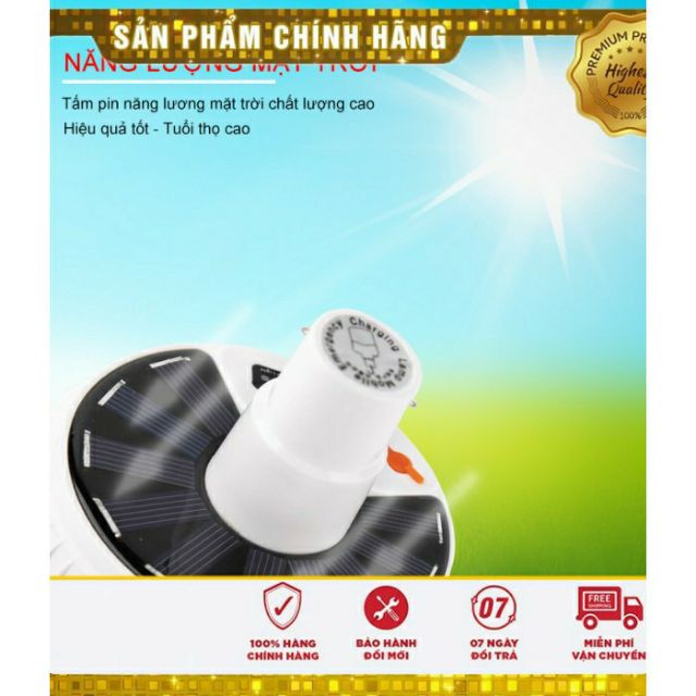 Bóng Đèn Tích Điện có điều khiển từ xa và tấm năng lượng mặt trời công suất 100W . .