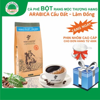 Cà Phê BỘT Men's Coffee - Dòng ARABICA Đặc Sản Cầu Đất - Lâm Đồng gói 500gr (cà phê sạch, cà phê nguyên chất)