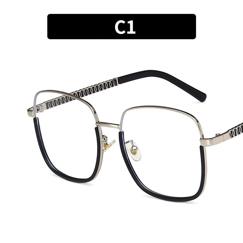 (KIQI-FASHION) COD Kính Mát Gọng Vuông Lớn Chống Tia Sáng Xanh Thời Trang Hàn Quốc Chất Lượng Cao Cho Nam Và Nữ