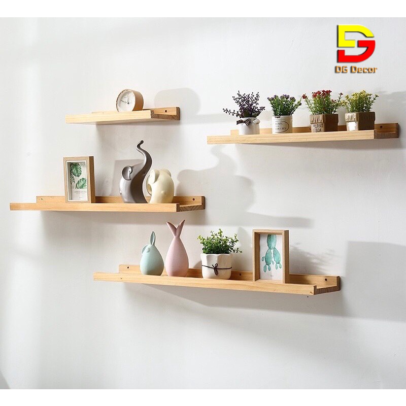 KỆ GỖ trang trí treo tường phong cách Hàn Quốc-Kệ gỗ thông tự nhiên decor nhà cửa 30cm-80cm