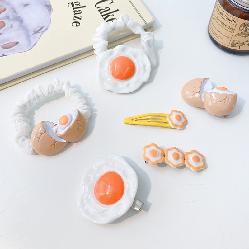 Đồ cột tóc/ kẹp tóc thiết kế hình quả trứng hoạt hình phong cách Hàn Quốc sáng tạo dễ thương