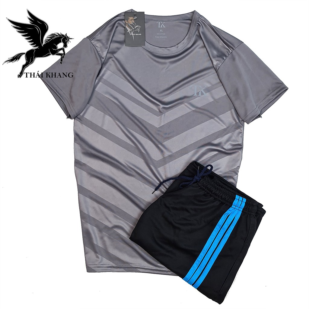 Bộ thể thao nam vải mềm siêu mát loại bộ quần áo thể thao hè thun lạnh mặc mát BTT 01 | BigBuy360 - bigbuy360.vn