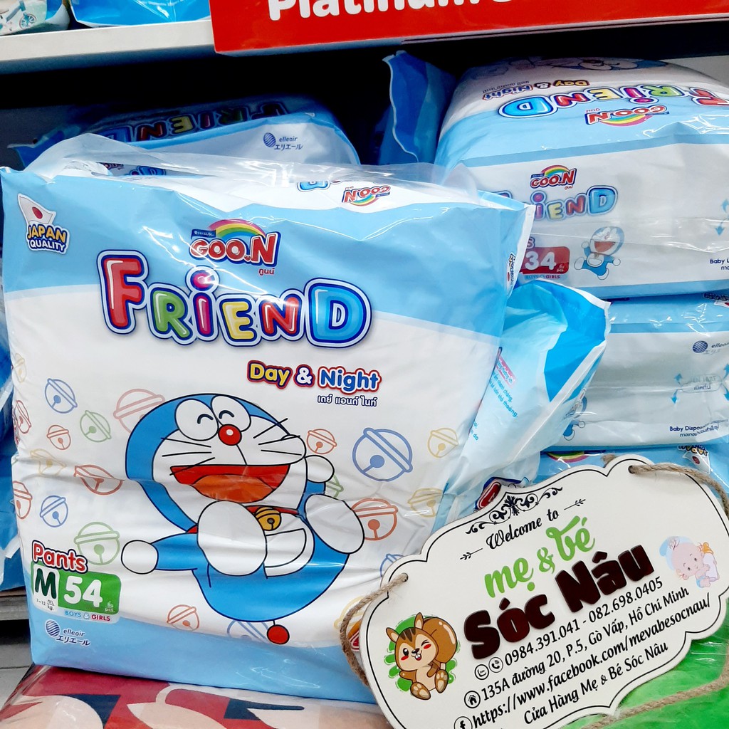 [MẪU MỚI] Tã quần/ Bỉm quần Goon Friend M54/L46/XL40/XXL34 tặng 6 miếng