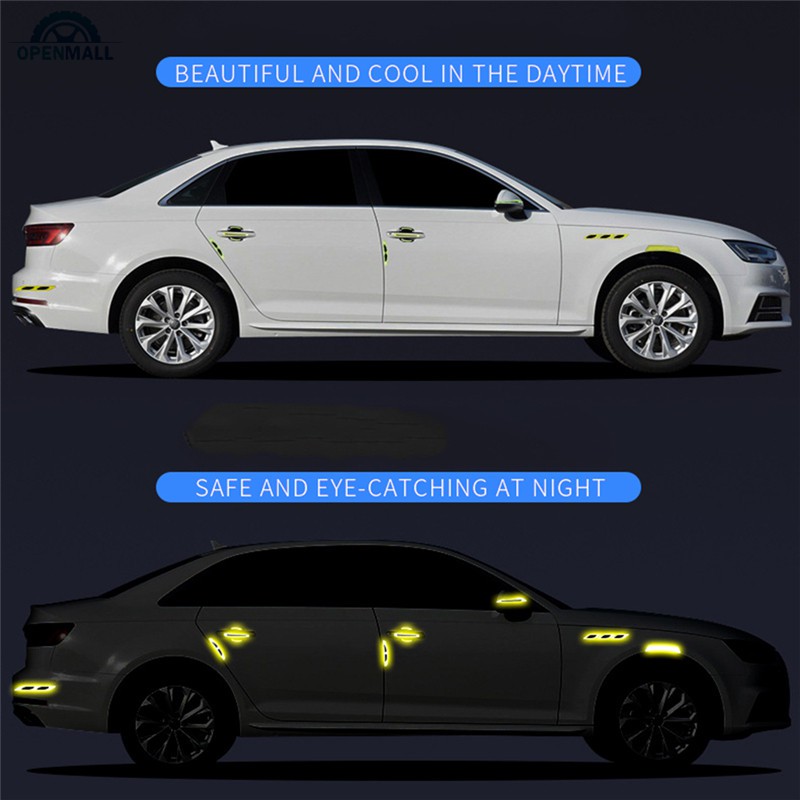 Bộ 4 hình dán phản quang gắn tay mở cửa xe hơi