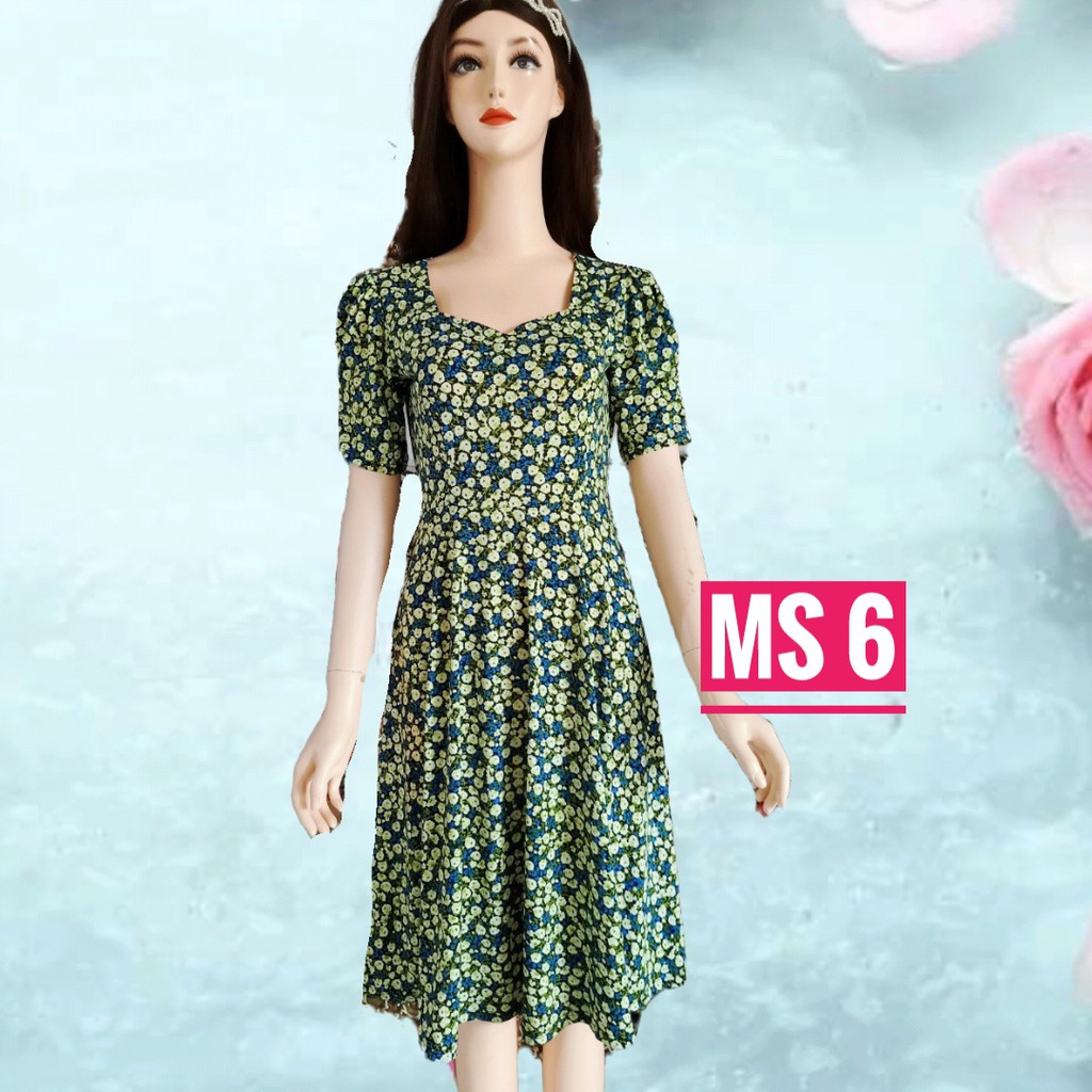 Đầm trung niên thun aty in 3D thun loại 1