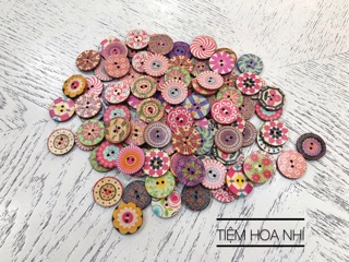 Set cúc gỗ nhiều màu