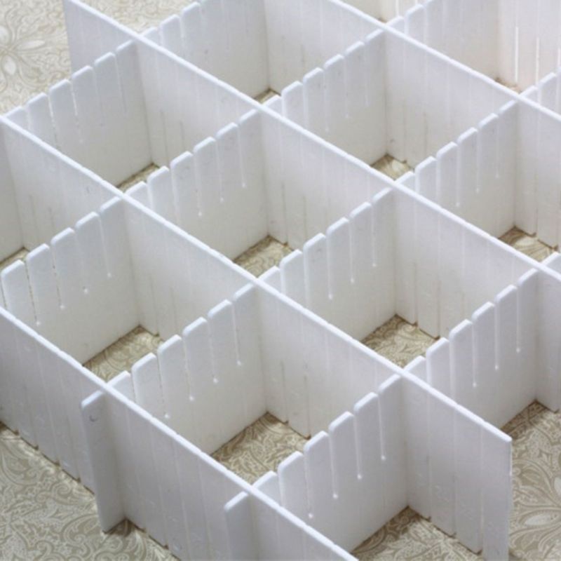 Set 5 Thanh Chia Ngăn Tủ Bằng Nhựa DIY Điều Chỉnh Được