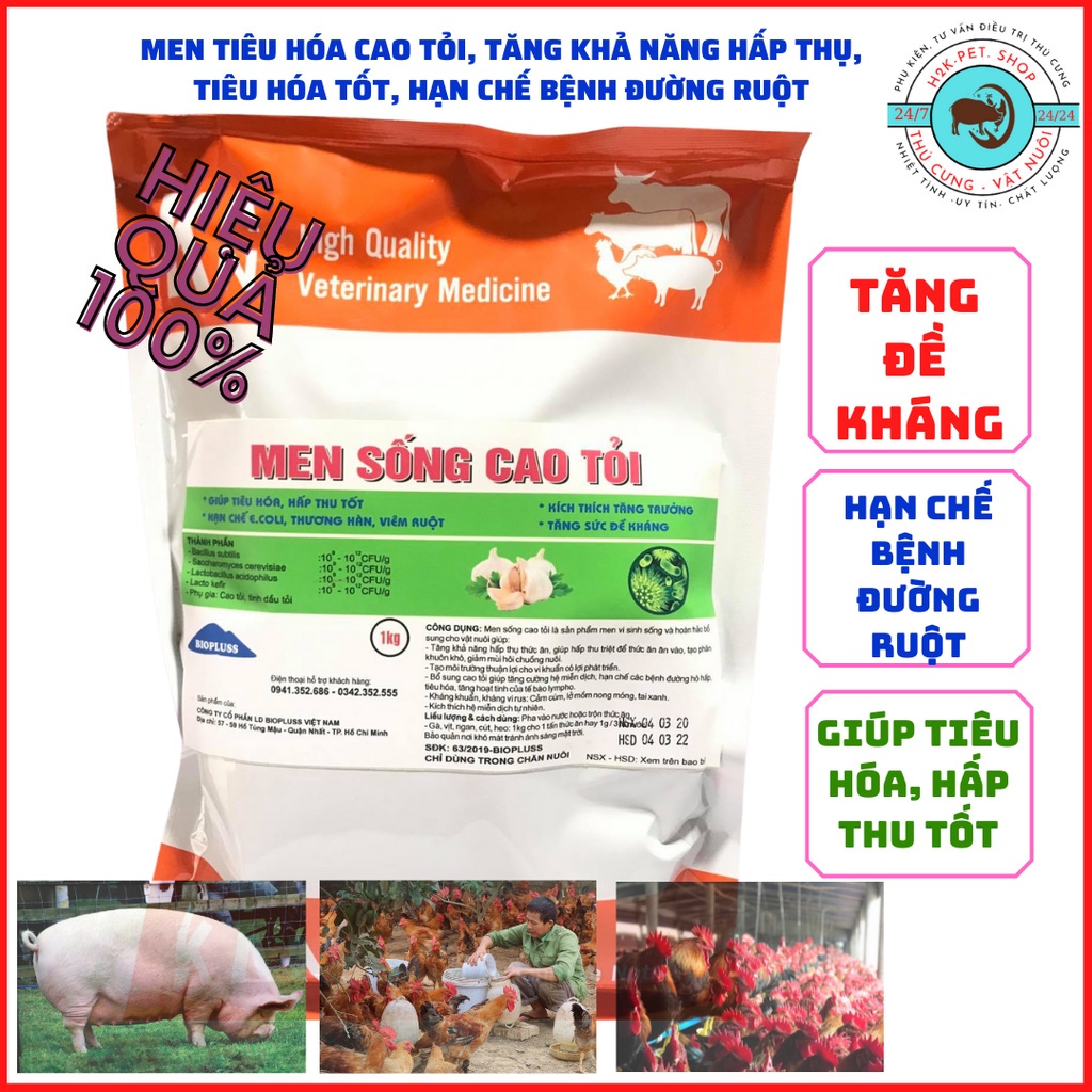 Siêu Men tiêu hoá cao tỏi cho gia súc gia cầm; hạn chế các bệnh đường ruột, tạo phân khuân, hấp thu tốt