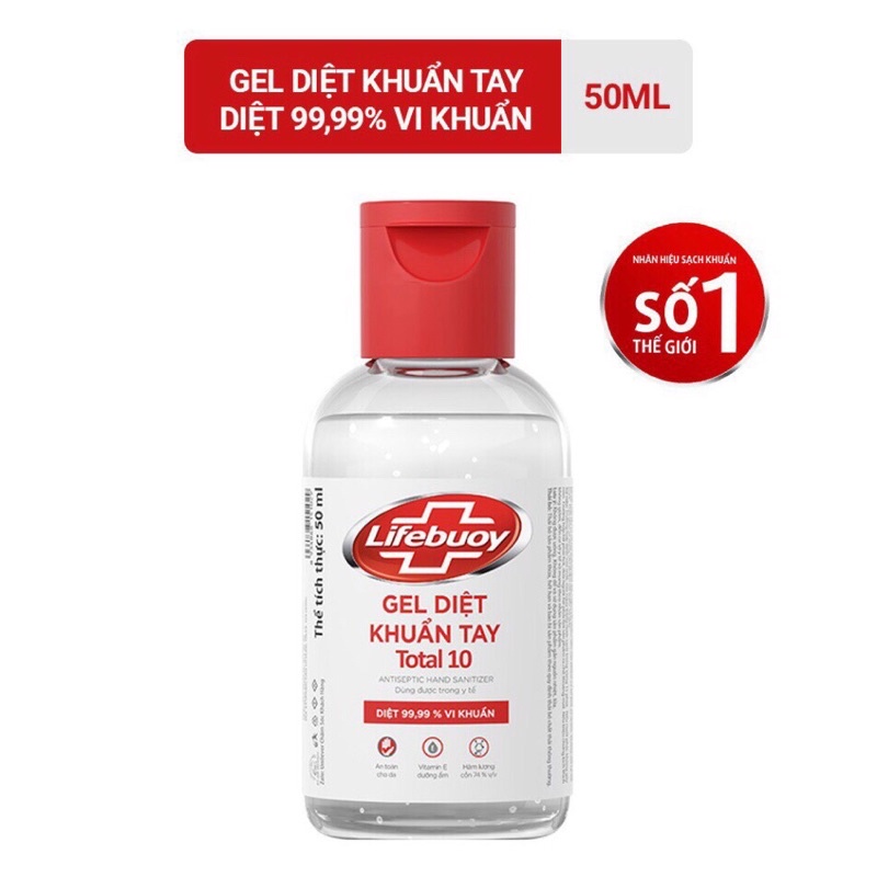 Gel Rửa Tay Khô Lifebuoy Bảo Vệ Vượt Trội 10 loại 50ml