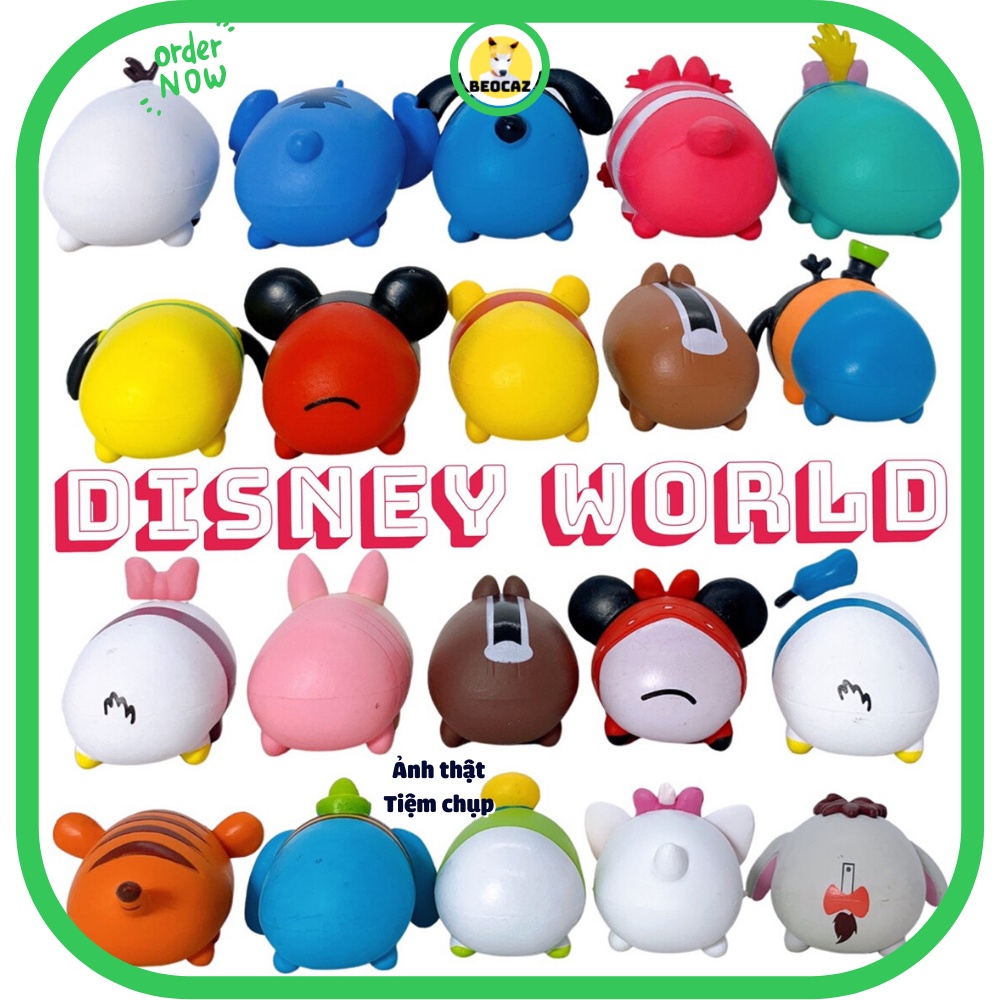 Mô hình Disney Tsum chibi dễ thương Gấu Pooh Mickey Donald Hổ Tigger Chip và Dale Dumbo lợn Piglet size nhỏ trang trí