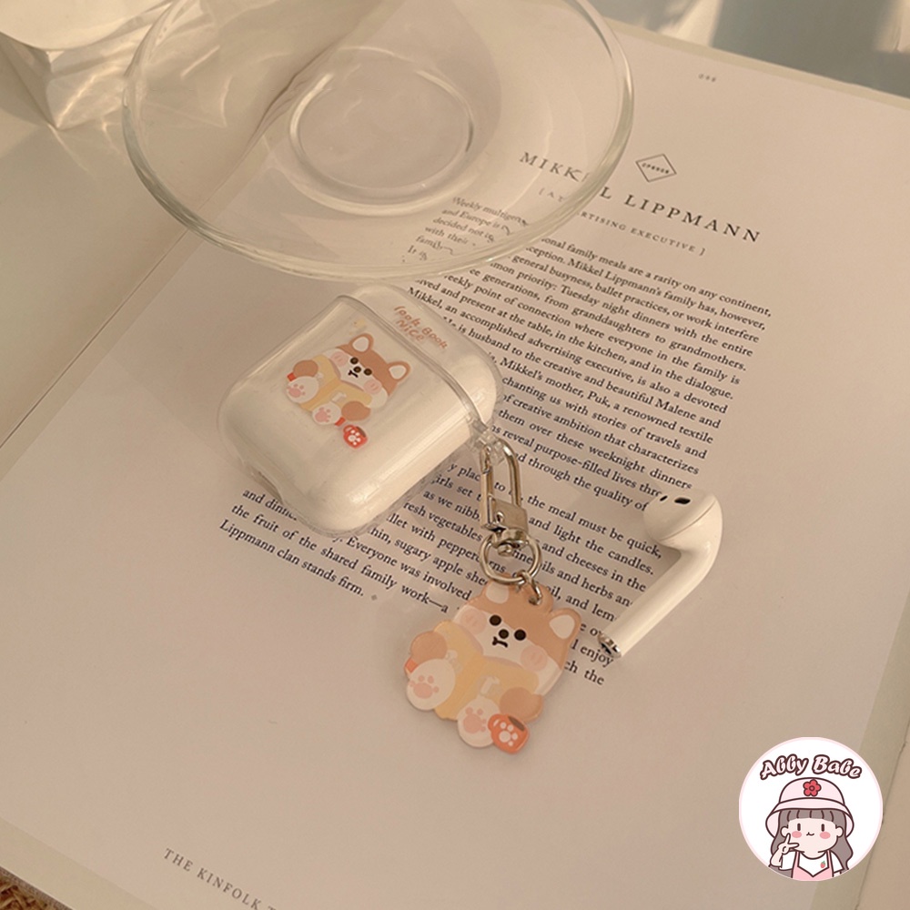 Vỏ Bảo Vệ Hộp Sạc Tai nghe không dây Earphone 1/2/pro Bằng TPU Mềm Họa Tiết Hoạt Hình Shiba Inu Đáng Yêu