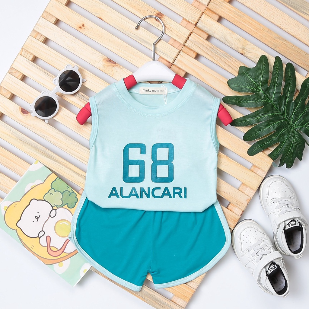 Bộ sát nách thun lạnh minkymom mẫu in số cho bé