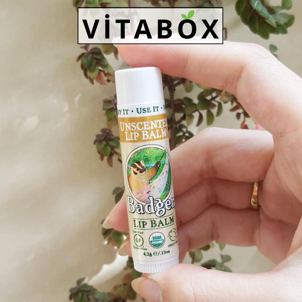 Badger - Son Dưỡng Môi Hữu Cơ Các Loại - USDA Organic Lip Balm - 4.2g