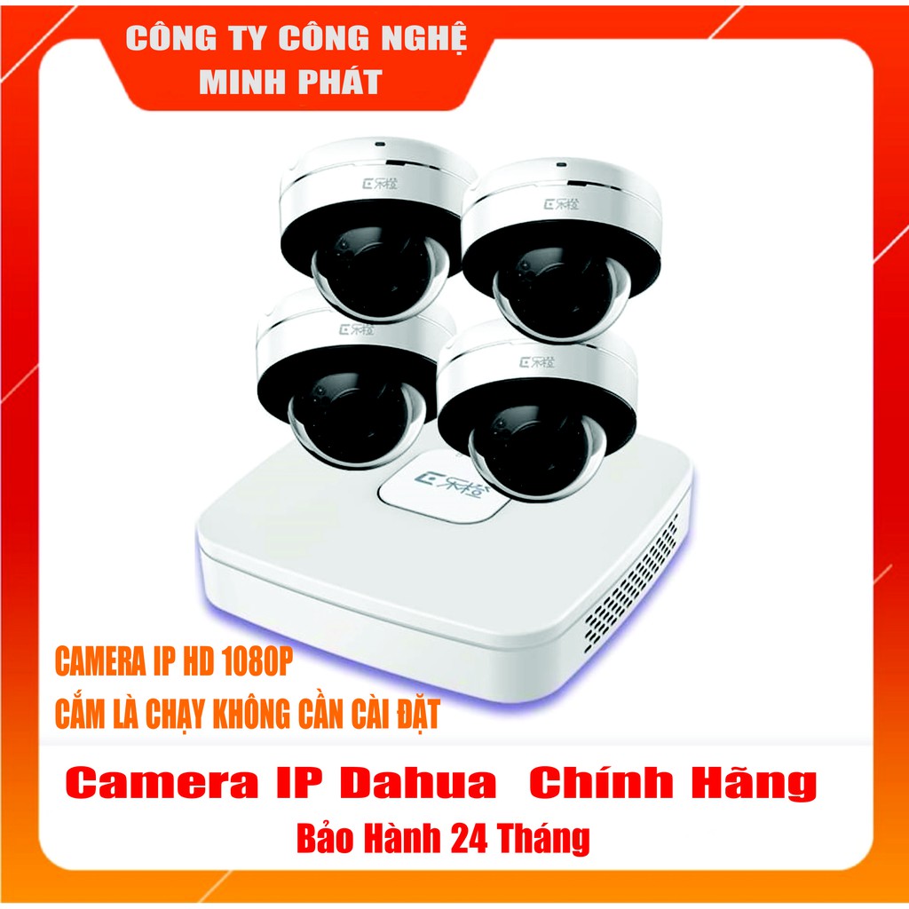 Bộ KIT POE Dahua Lechange 4 Camera IP có Mic ghi âm 2.0MP Full HD 1080P