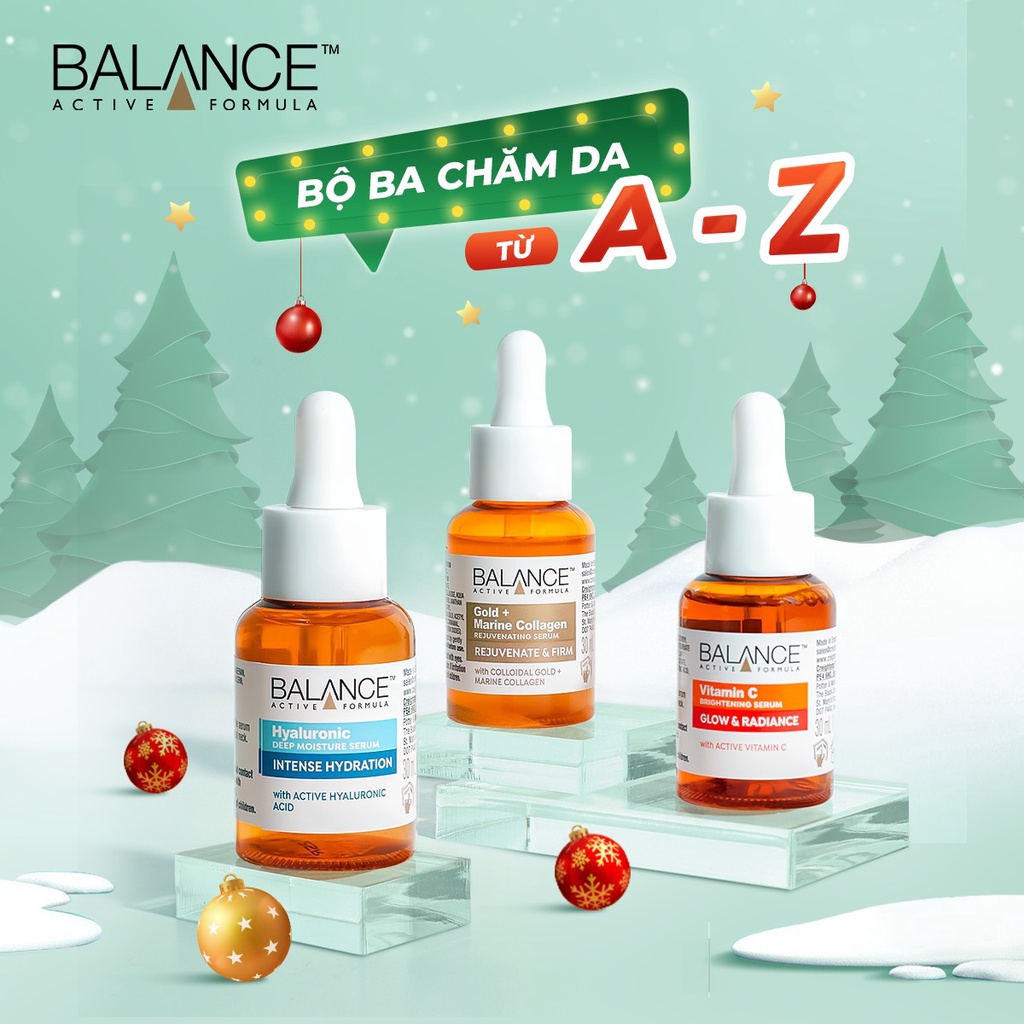 [CHÍNH HÃNG] Set 3 Chai Tinh Chất Dưỡng Da Balance Active Formula The Mighty Three Serum 3x30ml