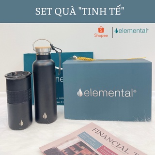 [Qùa tặng cao cấp_Thương hiệu Mỹ] Set Tinh tế Elemental gồm bình và ly giữ nhiệt cao cấp, inox 304, an toàn sức khỏe