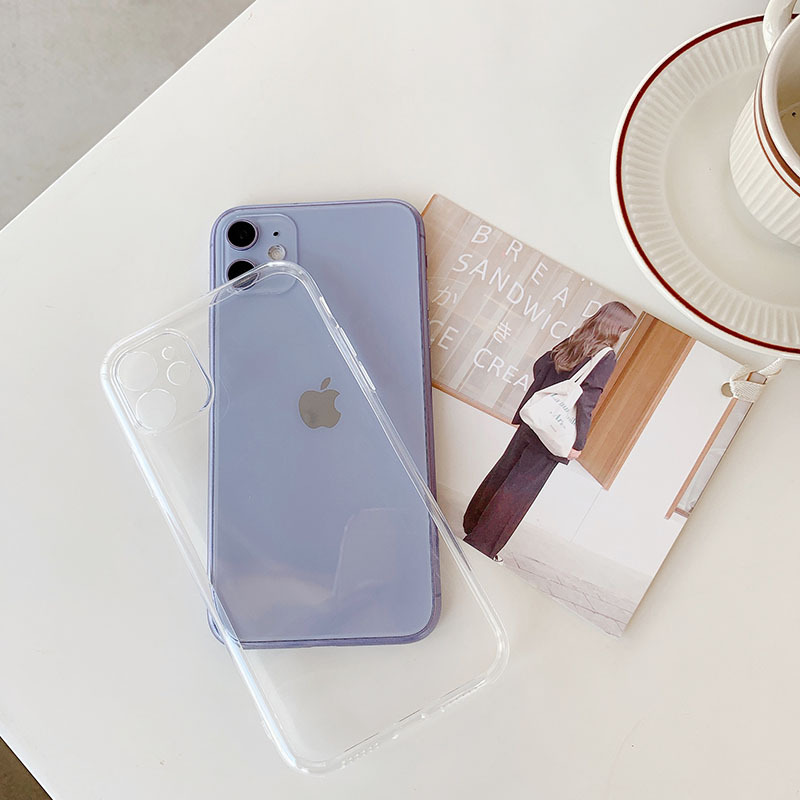 Ốp điện thoại silicon TPU trong suốt trơn dày 1.4 cho iPhone 11/12 ProMax X Xr Xs Max 7 8 Plus Se 2020 12 mini