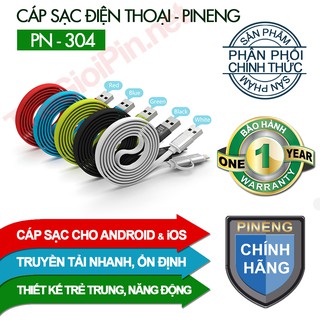 Cáp 2 đầu micro usb và lightning pineng pn-304