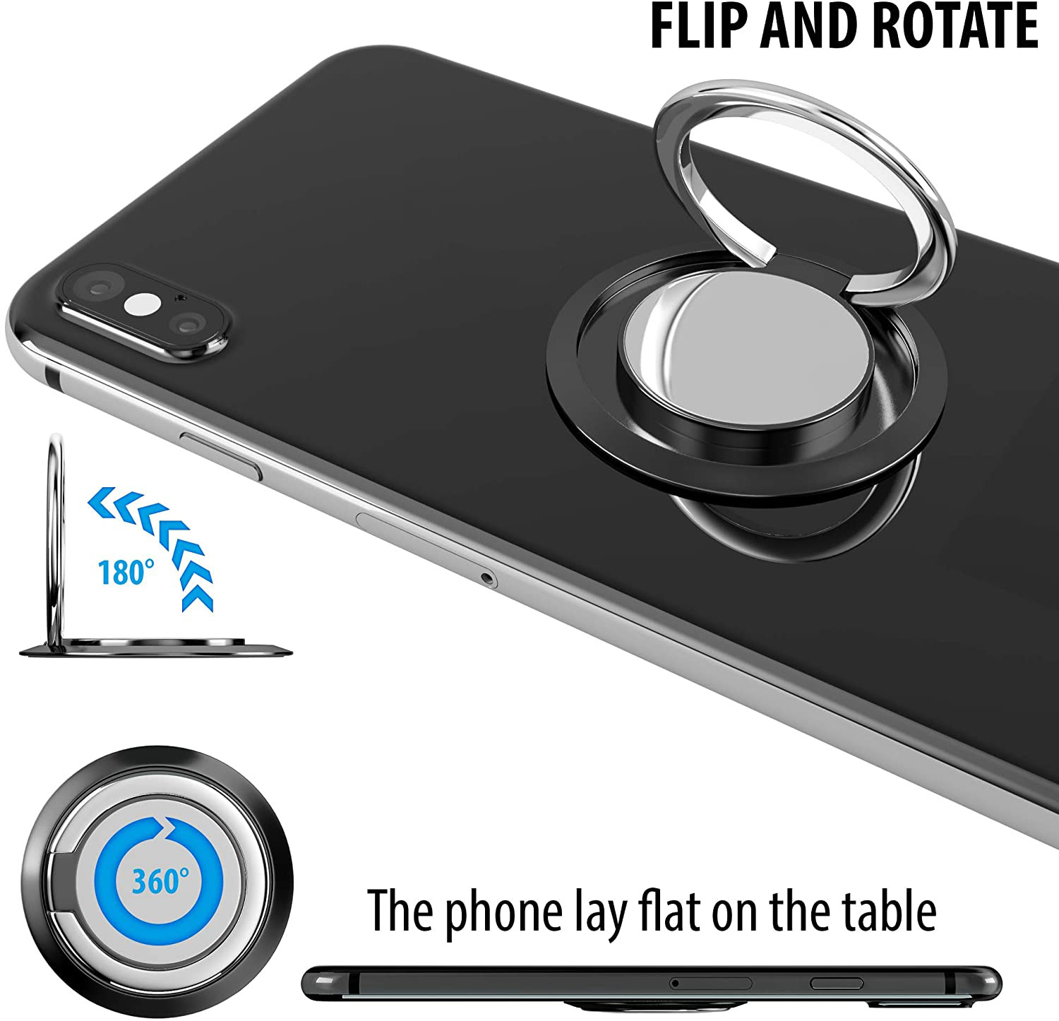 Nhẫn Đỡ Điện Thoại Xoay 360 Độ Cho Tất Cả Các Dòng Điện Thoại 4~8 "