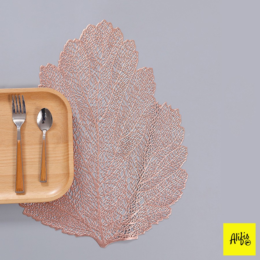 Tấm lót bàn ăn hình lá sang trọng – cách nhiệt – dùng cho bàn ăn gia đình, nhà hàng, khách sạn
