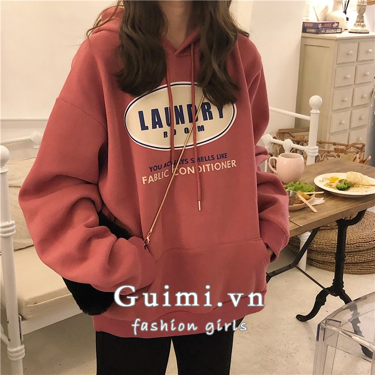 Áo hoodie Dài Tay In Chữ Phong Cách Hàn Quốc Mới