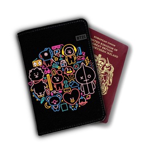 Ví bọc hộ chiếu (passport) in hình BT21 - mã BT210029 có in theo yêu cầu