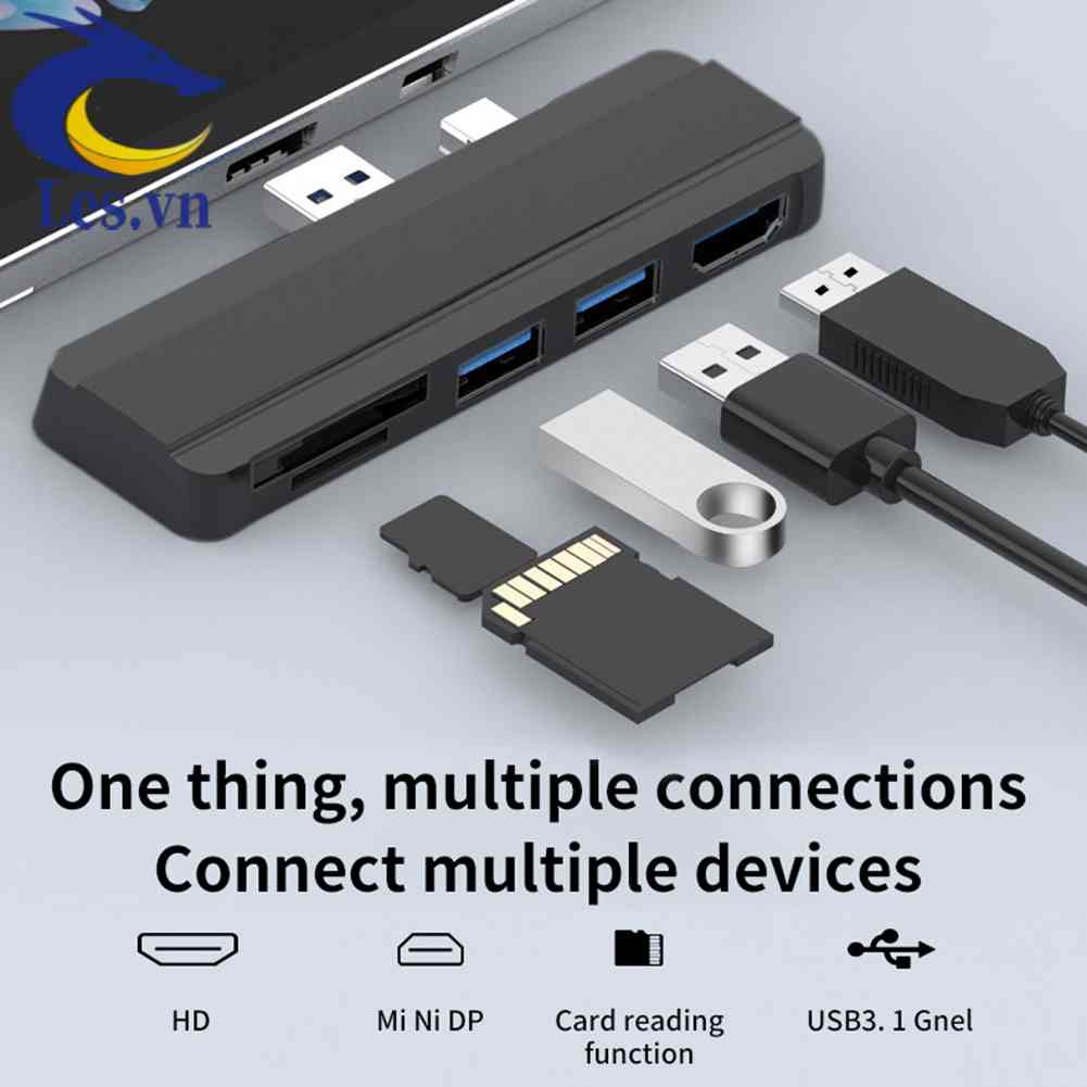Bộ Hub Chia Cổng USB 3.0 TF 4K HDMI 4K Cho Surface Pro 6 Pro 5 Pro
