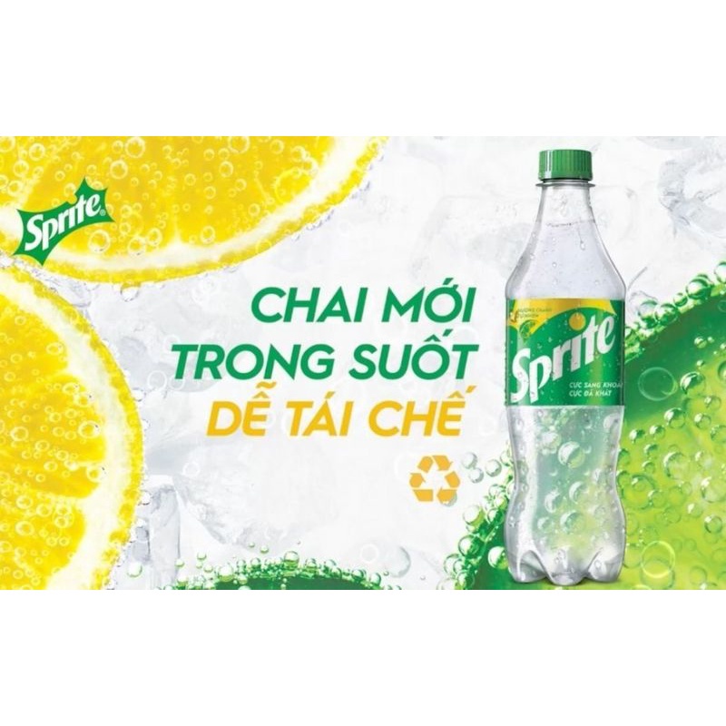 Thùng 24 chai nước ngọt Sprite hương chanh 390ml - Sảng khoái vị chanh - Món ngon hơn khi có Sprite