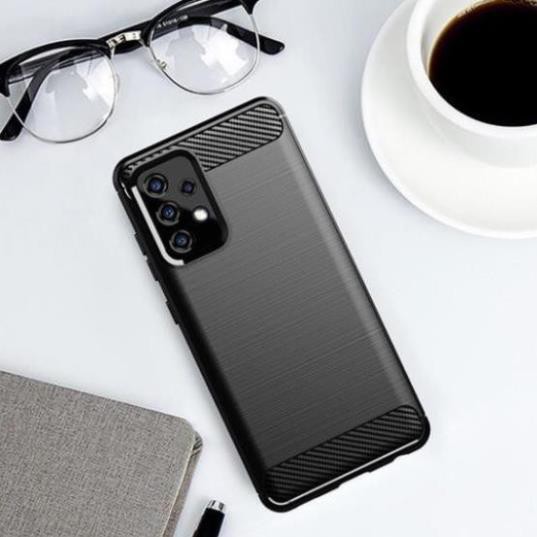 Ốp lưng dẻo Samsung Galaxy A52 / A52s 5G  vân sợi cacbon chống sốc, chống vân tay Rugger Amor