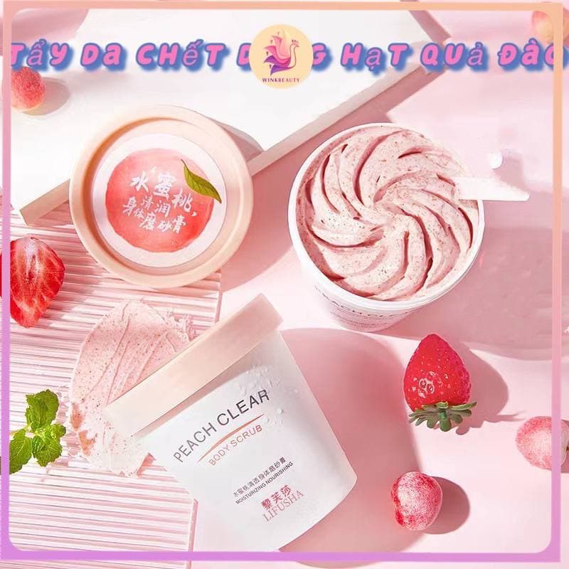 Tẩy Tế Bào Chết Body Mặt, Tẩy Da Chết Body Mặt Đào HONEY PEACH FENYI Tẩy Sạch Sâu và Trắng Da WINKBEAUTY