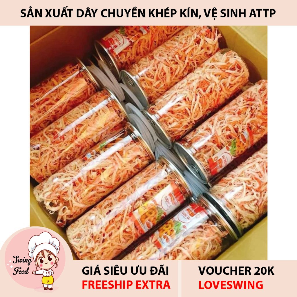 Mực Hấp Nước Dừa Xé Sợi Hũ Lớn 💖 FREESHIP 💖  Mực xé sợi hấp dừa đặc sản chuẩn vị thơm ngon chất lượng thượng hạng