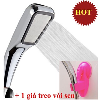 Tay sen tăng áp vuông + tặng 1 giá treo vòi sen