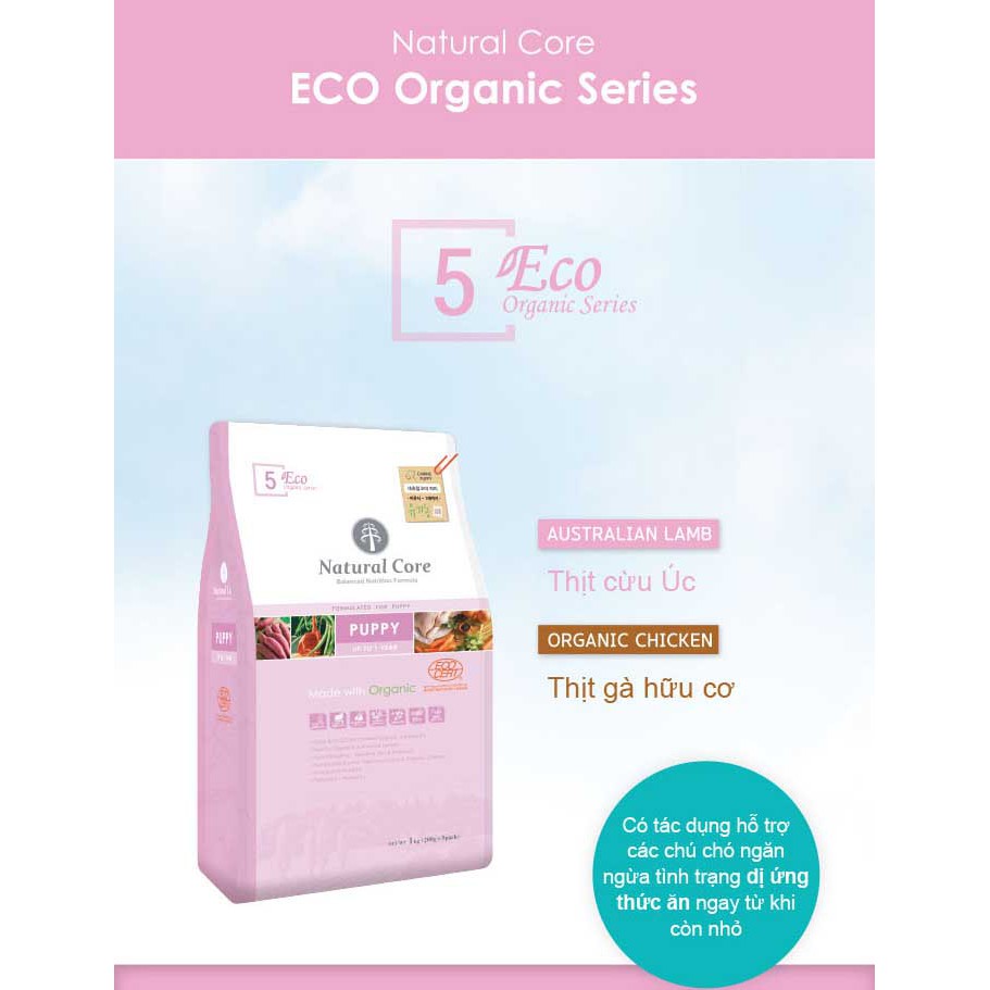 thức ăn Natural Core dành cho chó con vị thịt cừu