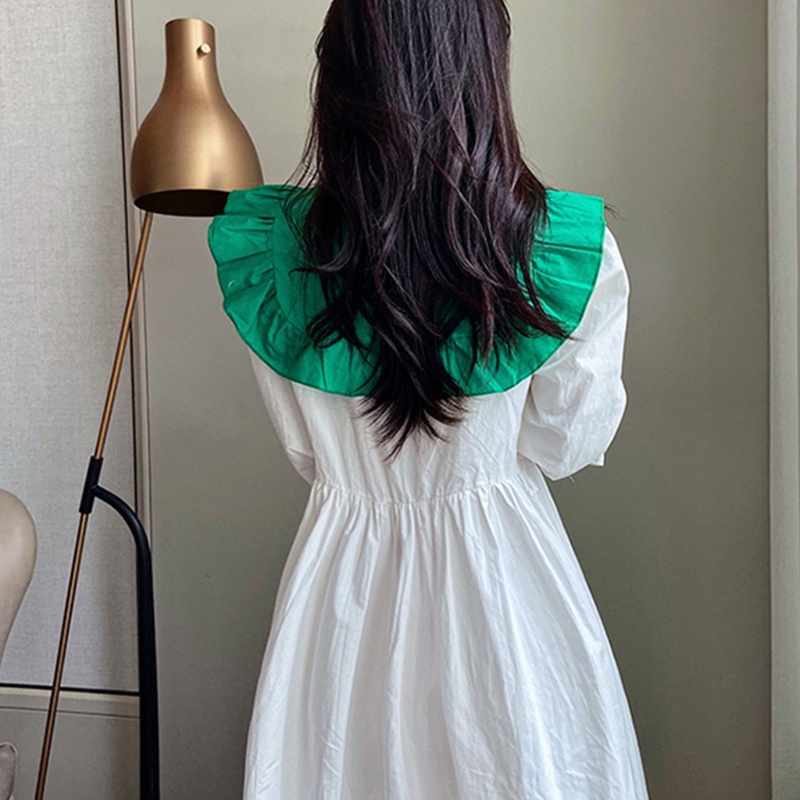Cổ áo giả vải chiffon in họa tiết hoa dáng ngắn phối bèo thời trang lolita ngọt ngào cho nữ vào mùa hè | BigBuy360 - bigbuy360.vn