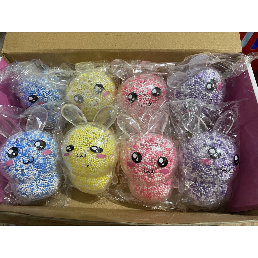 Squishy THỎ XỐP PHÁT SÁNG Mochi đồ chơi bóp tay mềm mịn dễ thương chân thực giảm stress co dãn đàn hồi ngộ nghĩnh bóp gi