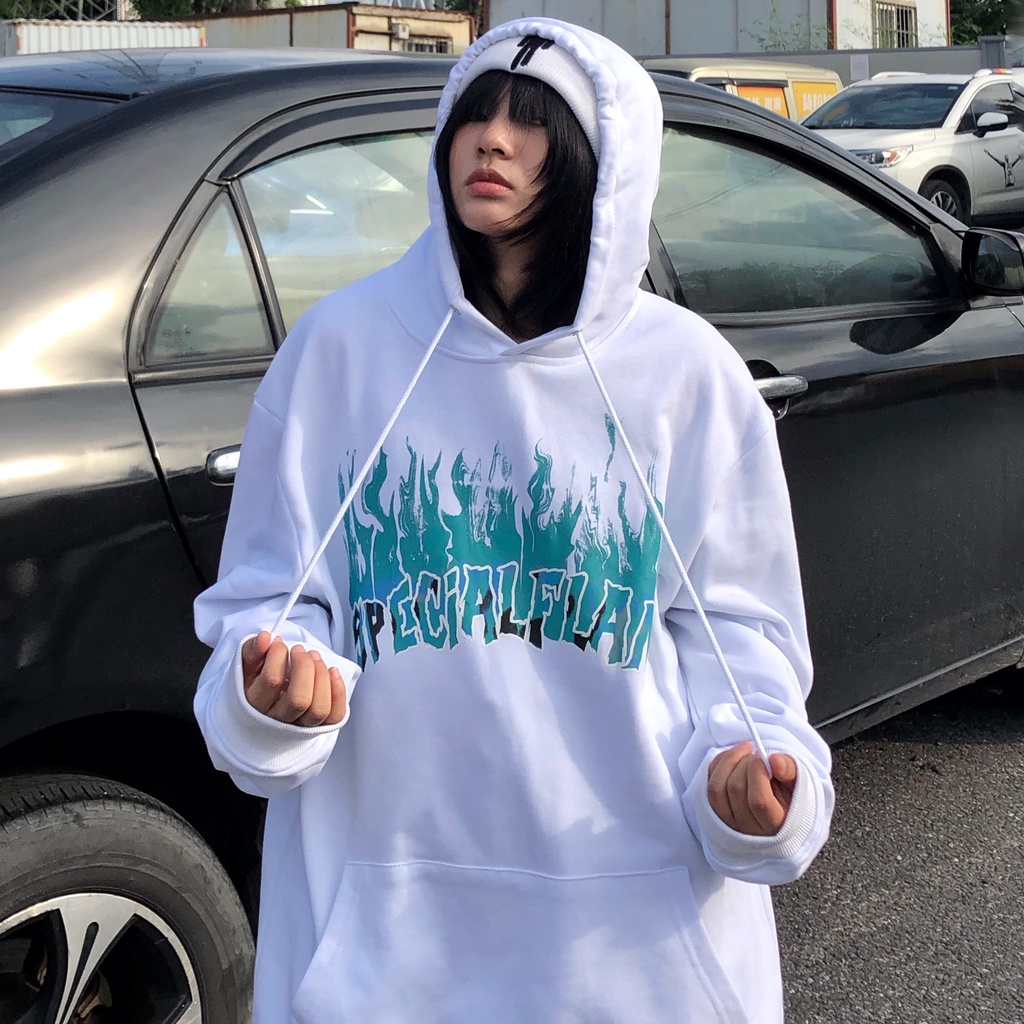 NRVP Áo Hoodie Tay Dài Oversize In Họa Tiết Phong Cách Hàn Quốc Kiểu Mới Cho Nam / Nữ