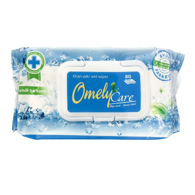 Khăn ướt Omely Care tinh chất trà xanh gói 80 miếng