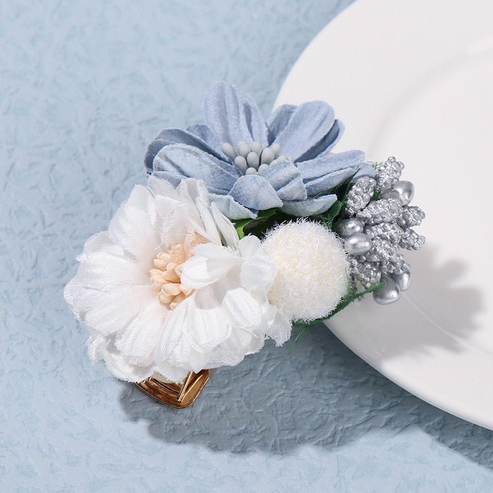 Kẹp Tóc Đính Hoa Giả Thủ Công Phong Cách Boho Cho Nữ