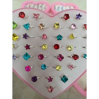 Sale sốc Hộp 36 nhẫn kim cương, nhẫn đính đá cho bé