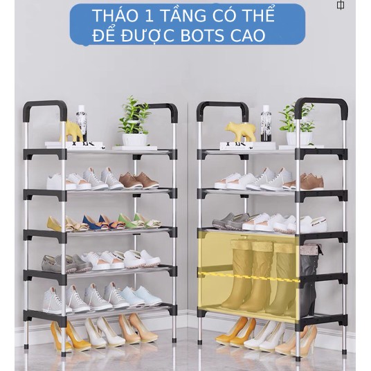 Kệ giày dép inoxFREESHIP6 tầng phong cách Hàn Quốc cao cấp