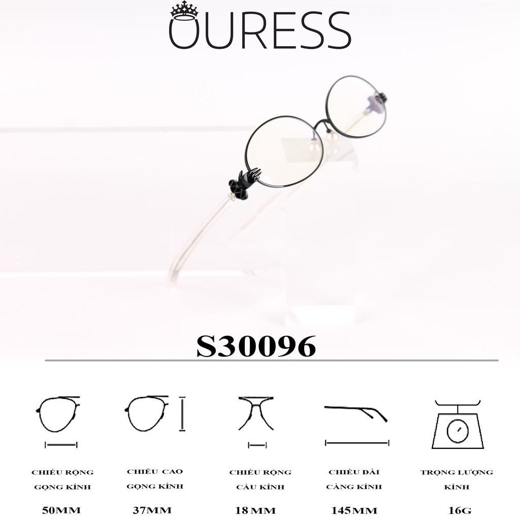 Gọng kính hợp kim s30096 thời trang nam nữ siêu nhẹ siêu bền OURESS