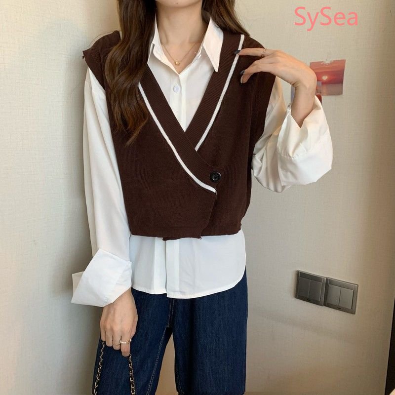 Áo Len Không Tay Phong Cách Retro Hàn Quốc