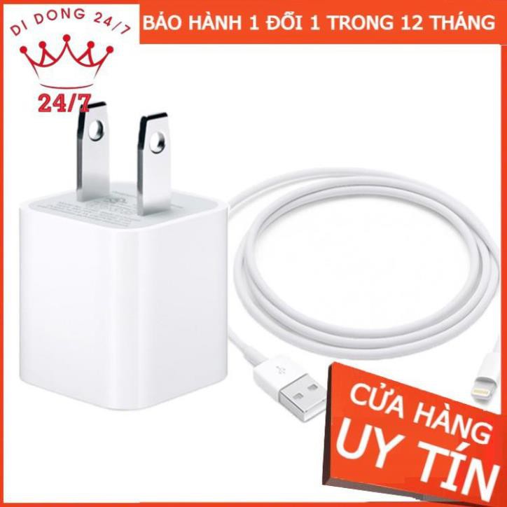 Bộ Củ Cáp Iphone.Dây Sạc Iphone Chính Hãng Không Nóng Máy Dành Cho Dòng Ip 5/6/6s/7/8/X/Xsmax.Bảo hành 12 tháng 1 đổi 1