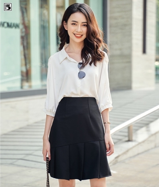 Chân váy xếp ly lệch thân váy Twentyfive T338